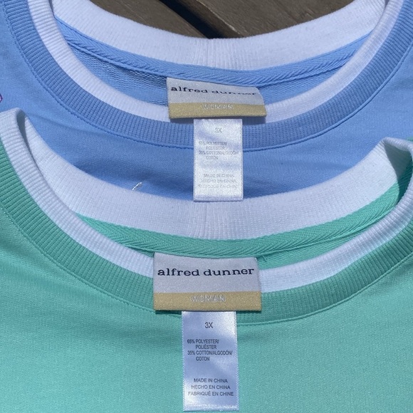 2 Alfred Dunner Embroidered Short Sleeve Knit Tops 3X Cottagecore - Picture 8 of 13